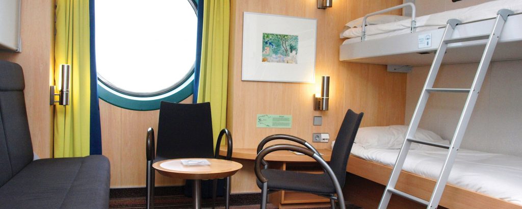 Plymouth to Roscoff ferry cabins aboard the Armorique