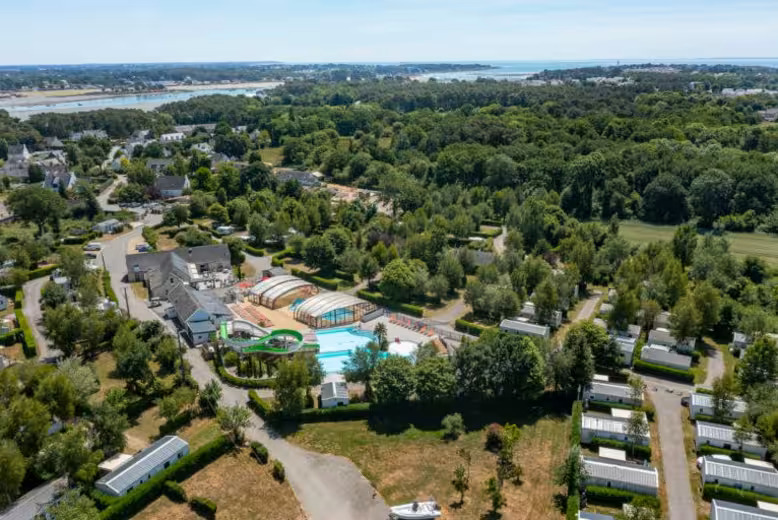 Aerial view of Le Kervilor, a Eurocamp parc at La Trinité-sur-Mer