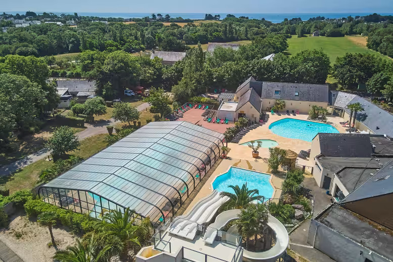 The pool complex at Pommeraie de l’Océan, Eurocamp Brittany