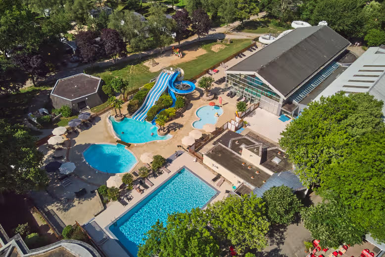 The pools at Le Ty Nadan, a Eurocamp parc in Brittany