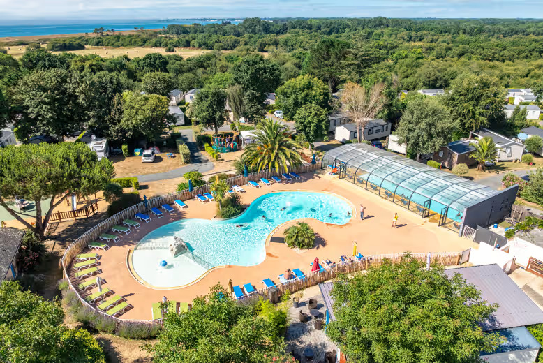 The swimming pools at Le Helles, Eurocamp Brittany