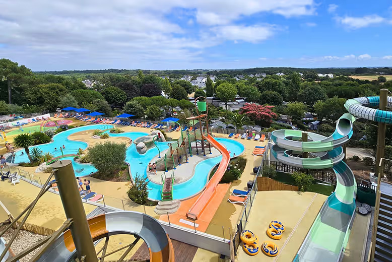 The water park at Le Mané Guernehué, Eurocamp Brittany