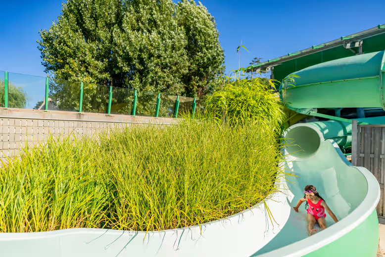 The waterslides at La Plage, Eurocamp Brittany